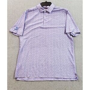 Hickey Freeman Men's Polo Shirt AOP Purple Short Sleeve‎ Size Large